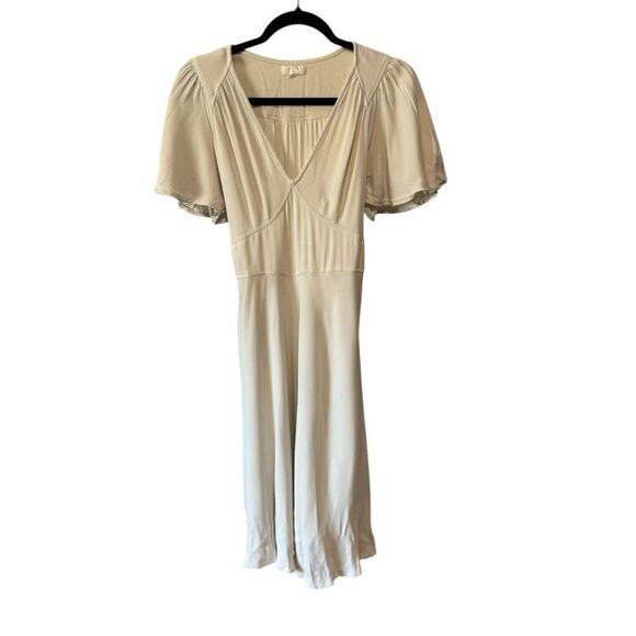 Revolve Anthropologie Ghost London Coraline Flutter Sleeve Dress - Picture 4 of 11